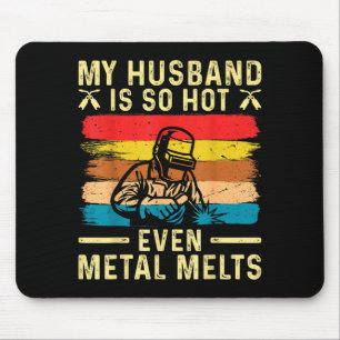 Alfombrilla De Ratón Trabajador de metal mi marido caliente divertido e