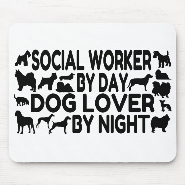 Alfombrilla De Ratón Trabajador social de Dog Lover (Frente)