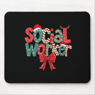 Alfombrilla De Ratón Trabajador Social De Navidad Retro Navidad Es La T
