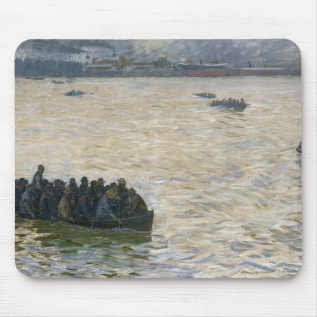 Alfombrilla De Ratón Trabajadores del astillero que vuelven a casa en (Frente)