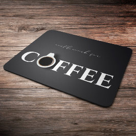 Alfombrilla De Ratón Trabajaré por Café, Negro