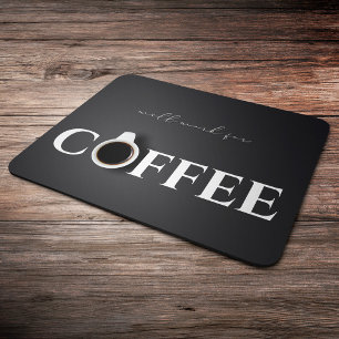 Alfombrilla De Ratón Trabajaré por Café, Negro