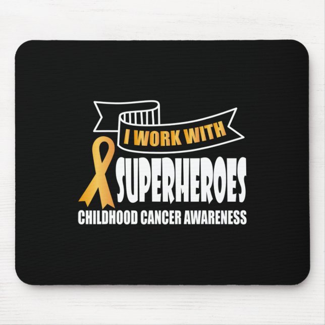 Alfombrilla De Ratón Trabajo con superhéroes Cinta Cáncer Infantil Aw (Frente)