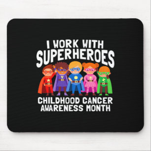 Alfombrilla De Ratón Trabajo Con Superhéroes Conciencia Sobre El Cáncer