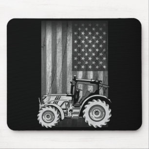 Alfombrilla De Ratón Tractor Agrícola Antiguo Bandera Americana Patriót