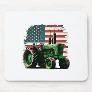 Alfombrilla De Ratón Tractor agrícola bandera de EE. UU. Tractor americ