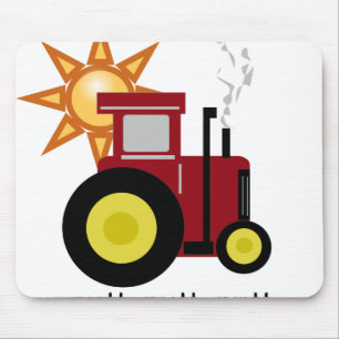 Alfombrilla De Ratón Tractor de granja rojo