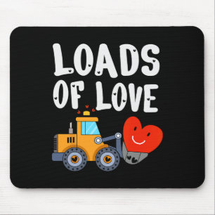 Alfombrilla De Ratón Tractor oruga del Día de San Valentín cargado de a