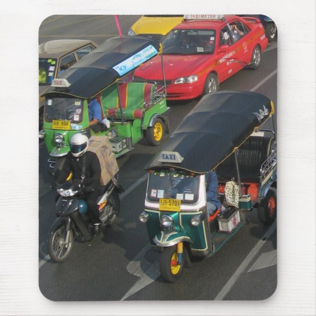 Alfombrilla De Ratón Tráfico de Bangkok... Carreras Tuk Tuk (Frente)