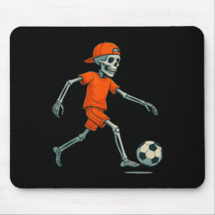 Alfombrilla De Ratón Traje de Halloween de fútbol de esqueleto divertid