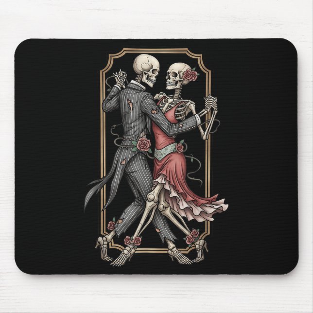 Alfombrilla De Ratón Traje de Halloween de Tango de Esqueleto Bailarine (Frente)