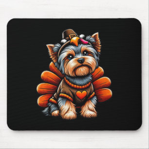 Alfombrilla De Ratón Traje de pavo para Yorkie Lindo perro Yorkshire Te