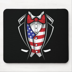 Alfombrilla De Ratón Traje De Tuxedo Usa Patriótico 4 De Julio Bandera 