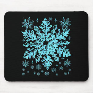 Alfombrilla De Ratón Trajes de Navidad de copo de nieve azul de inviern