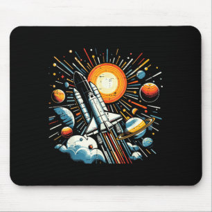 Alfombrilla De Ratón Transbordador Espacial Sol Planetas Cohete Galaxia