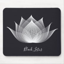 Transparent Lotus Black and White Floral Template