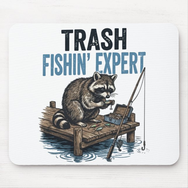 Alfombrilla De Ratón Trash Fishin' Expert Raccoon (Frente)