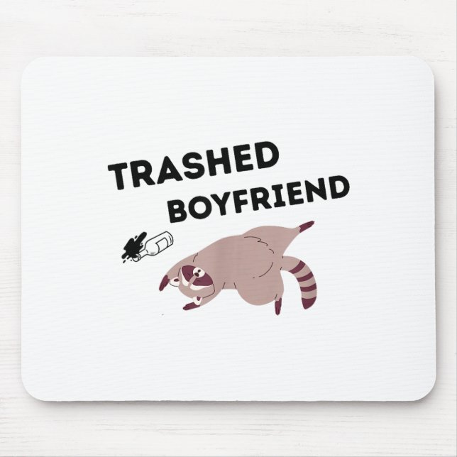 Alfombrilla De Ratón Trashed Boyfriend, Funny Trashed Panda Couples Pre (Frente)