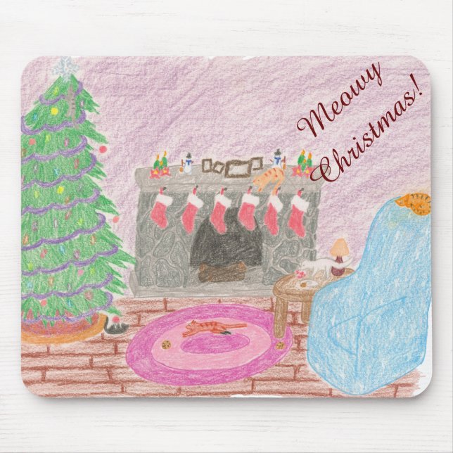 Alfombrilla De Ratón travesura Gatito-mas (navidad) (Frente)