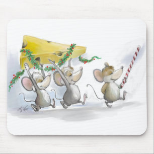 Alfombrilla De Ratón Trayendo a los Navidades Cheese Mousepad