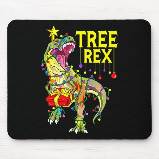 Alfombrilla De Ratón ¡Tree Rex! Paleontólogo divertido de Navidad  (Frente)