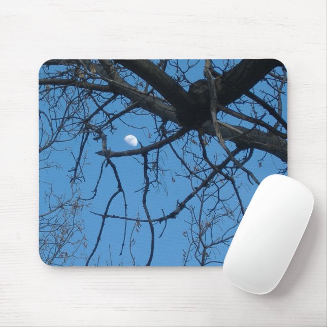 Alfombrilla De Ratón Tree Sky Moon Mouse Pad (Con ratón)