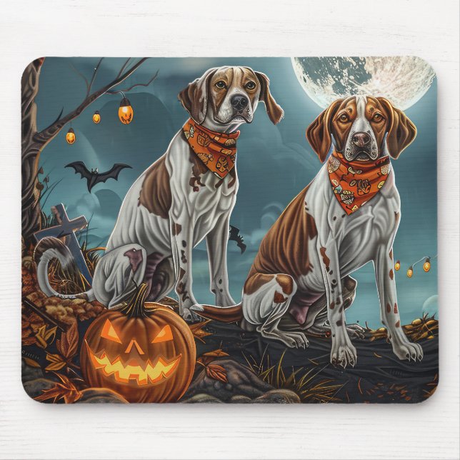 Alfombrilla De Ratón Treeing Walker Halloween Spooky (Frente)