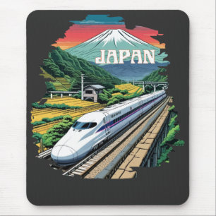 Alfombrilla De Ratón Tren de bala japonés y el Monte Fuji