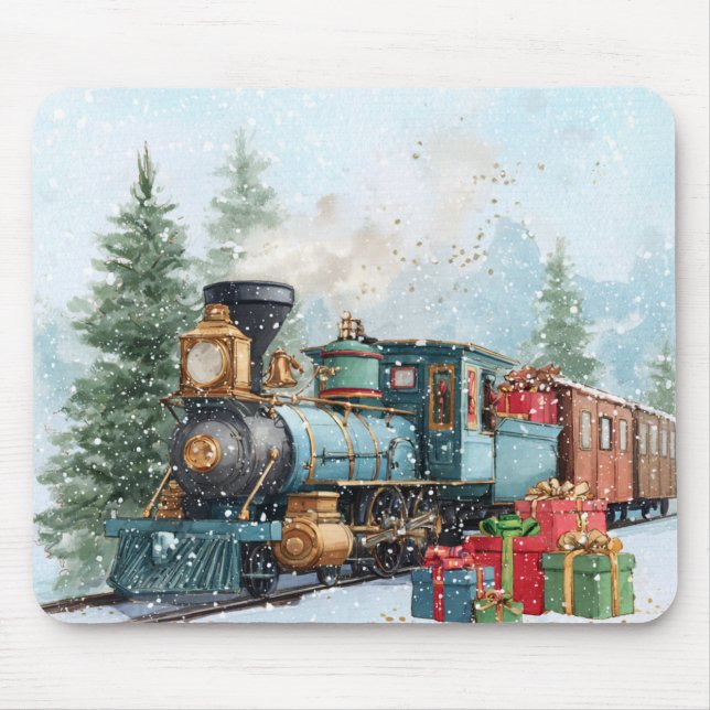 Alfombrilla De Ratón Tren de Navidad (Frente)