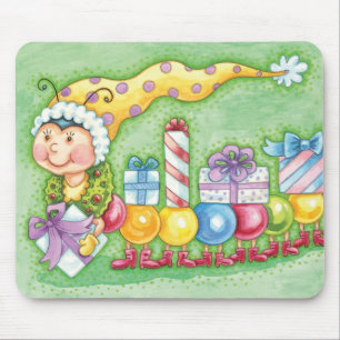Alfombrilla De Ratón Tren de oruga navideño lindo con regalos