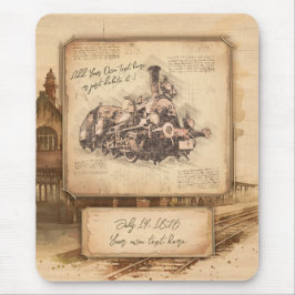 Alfombrilla De Ratón Tren de vapor vintage / Locomotora Art. Regalo de 