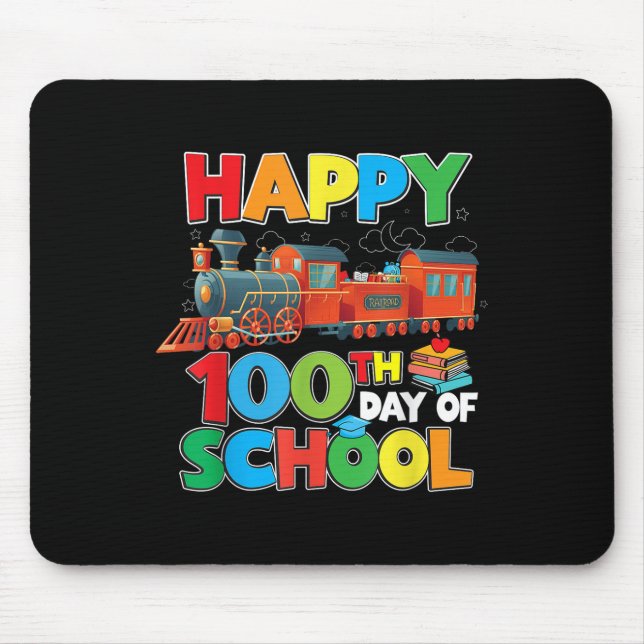 Alfombrilla De Ratón Tren Ferrocarril Feliz 100° Día De Niños Escolares (Frente)