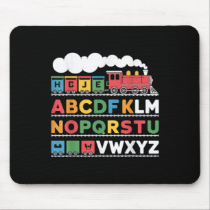 Alfombrilla De Ratón Tren Ferrocarril Lover Abc Alphabet A-z Abcs Kinde