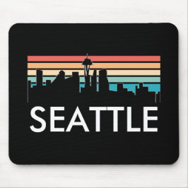 Alfombrilla De Ratón Trendy Seattle Washington Retro Sunset Skyline