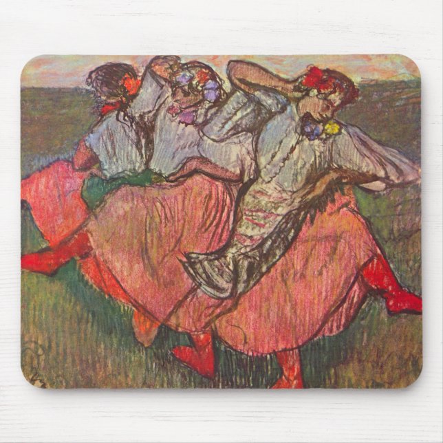 Alfombrilla De Ratón Tres bailarinas rusas de Edgar Degas (Frente)