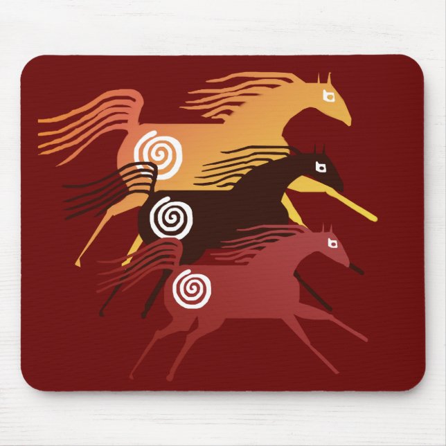 Alfombrilla De Ratón Tres caballos antiguos Mousepad (Frente)
