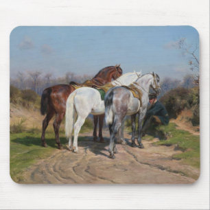 Alfombrilla De Ratón Tres caballos de Stallion (por Rosa Bonheur)