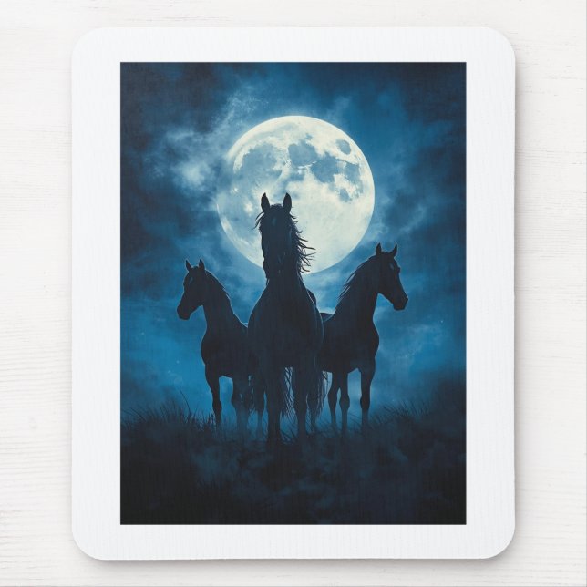 Alfombrilla De Ratón Tres Caballos Luna (Frente)