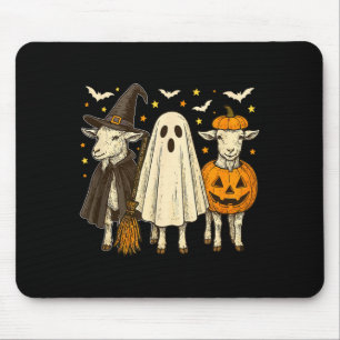 Alfombrilla De Ratón Tres cabras de Halloween Cosplay Bruja Boo Calabaz