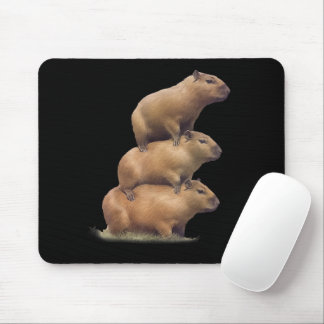 Alfombrilla De Ratón Tres Capybaras Graciosos Capybara Humor Stack Anim