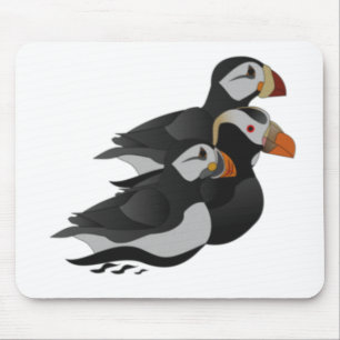 Alfombrilla De Ratón Tres Carreras De Baños De Puffin