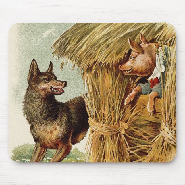 Alfombrilla De Ratón Tres Cerditos Gran Lobo Malo, Historia De Hadas Vi (Frente)