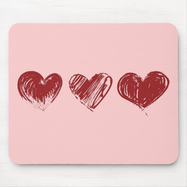 Alfombrilla De Ratón Tres corazones (Frente)