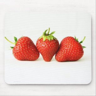 Alfombrilla De Ratón Tres fresas en blanco