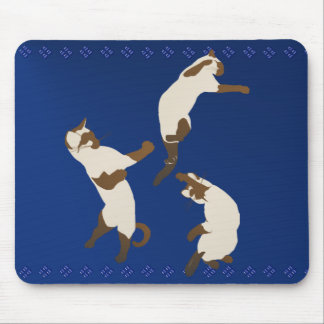 Alfombrilla De Ratón Tres gatos siameses en el juego Mousepad