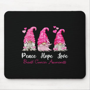 Alfombrilla De Ratón Tres Gnomes Paz Esperanza Amor El Cáncer de Mama A
