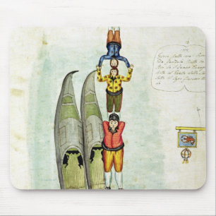 Alfombrilla De Ratón Tres hombres que equilibran en dos góndolas, 1772