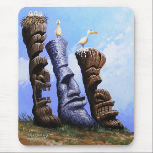 Alfombrilla De Ratón "Tres Hombres Tikis "