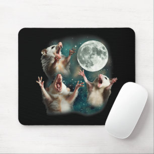Alfombrilla De Ratón Tres Luna Zarigüeya 3 Zarigüeya Divertida Extraña 