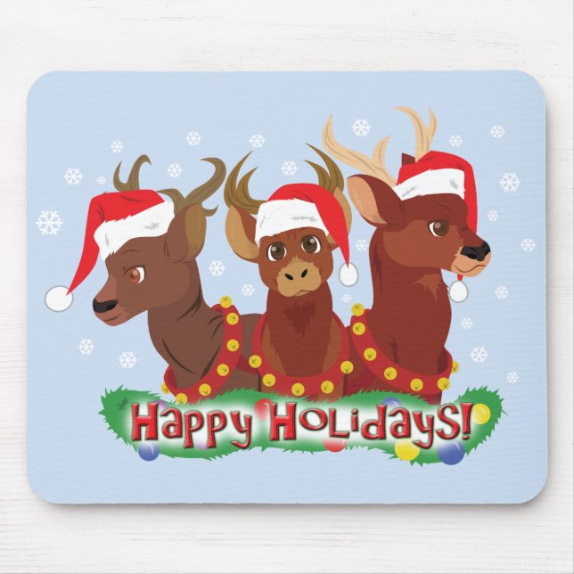 Alfombrilla De Ratón Tres Navidades Deer (Frente)